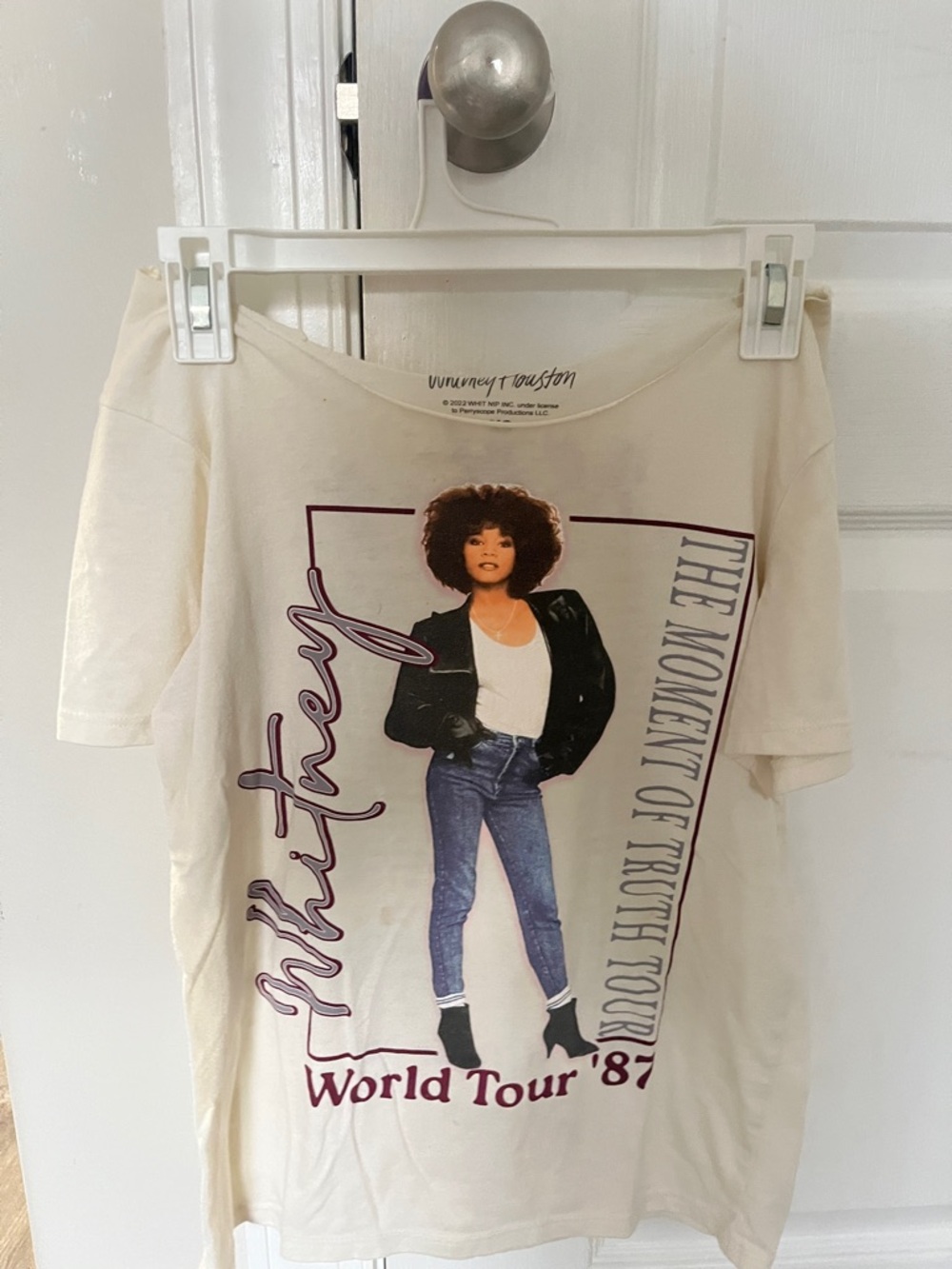 Whitney World Tour '87 Cream Graphic Short Sleeve Tee